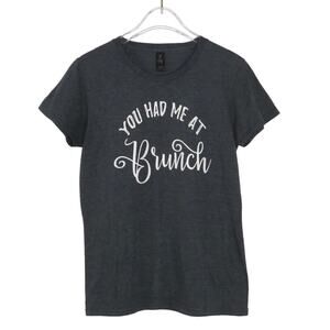 Francesca's You Had Me at Brunch Gray Crewneck Graphic T-Shirt Small